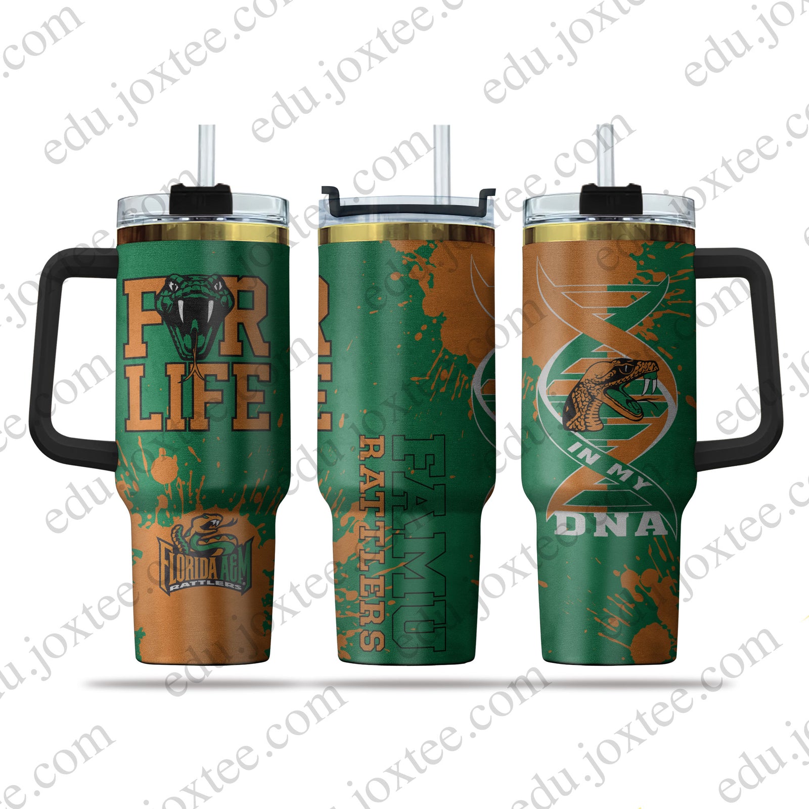 Famu Rattlers 40oz Golden Tumbler– Printed v6666