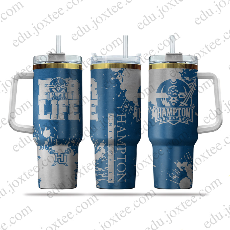 Hampton Pirates 40oz Golden Tumbler– Printed v6658