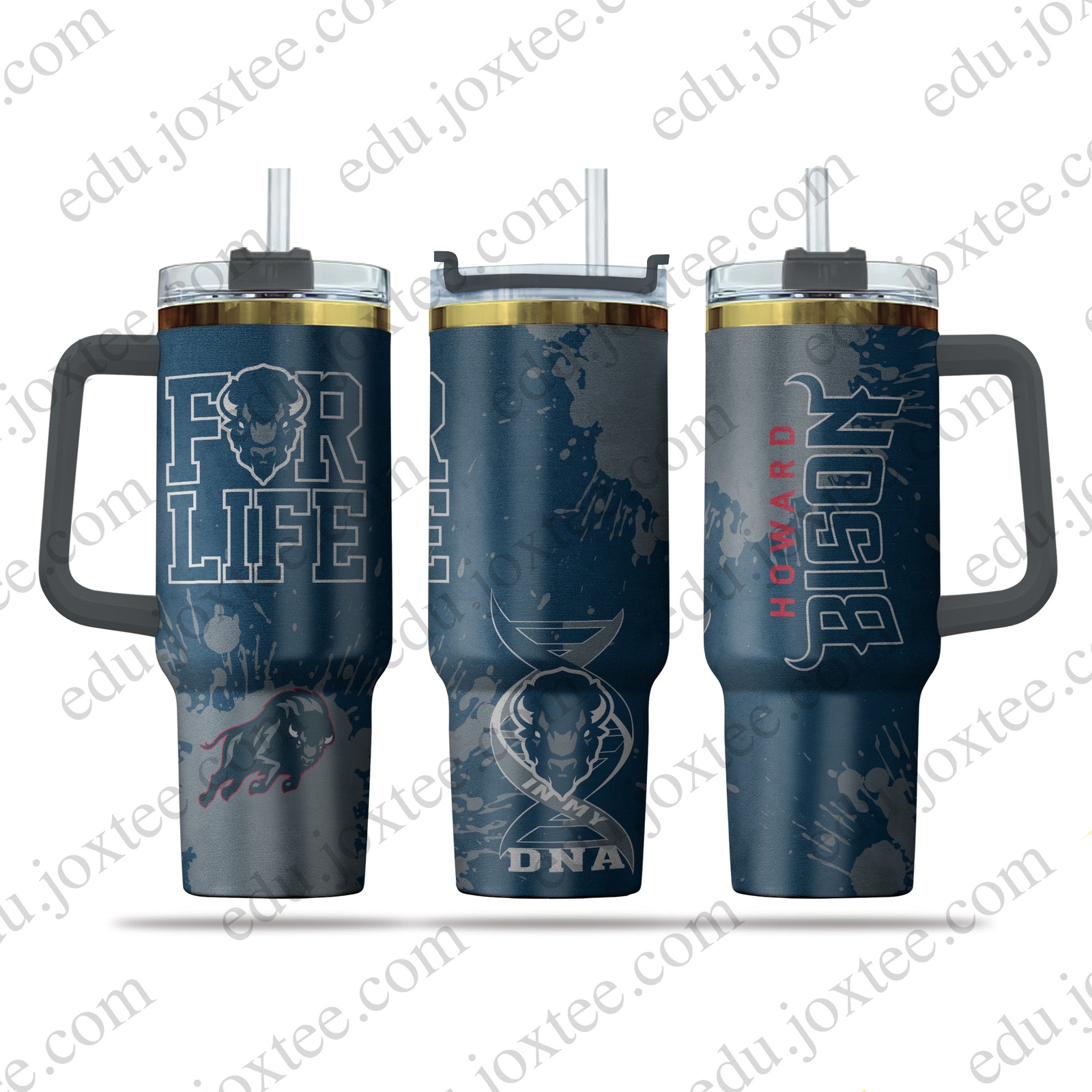 Howard Bison 40oz Golden Tumbler– Printed v6661