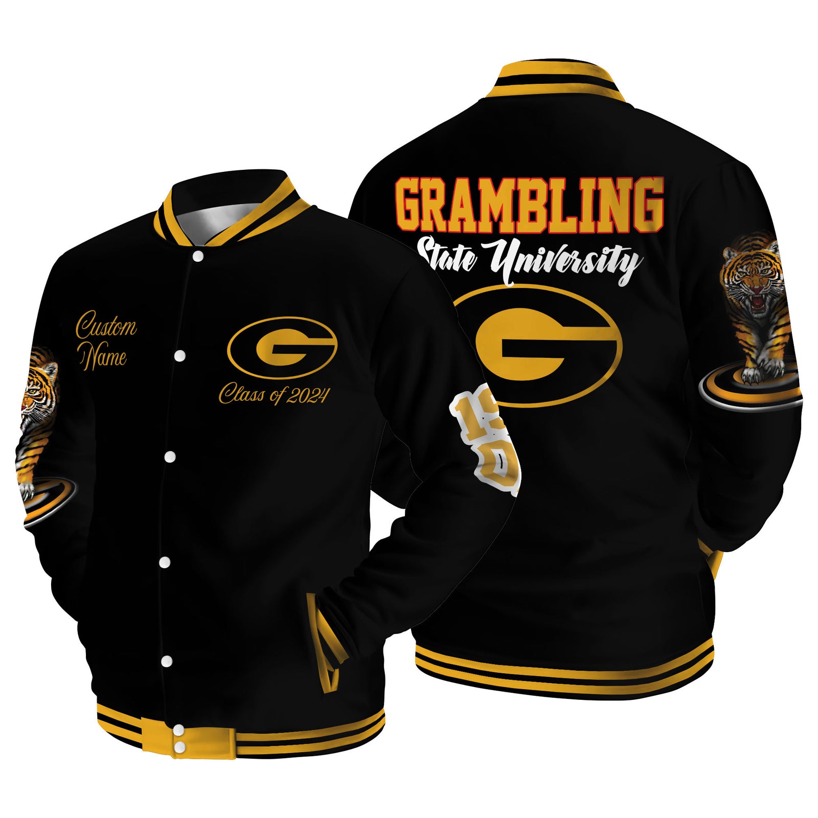 Grambling Custom Name & Class Baseball Jacket v6702