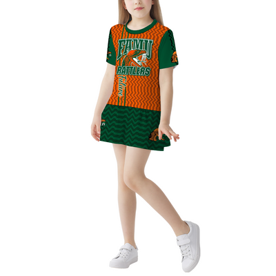 Famu Rattlers Girl's Dress Short Sleeve Round Neck Dress Fashion v6616