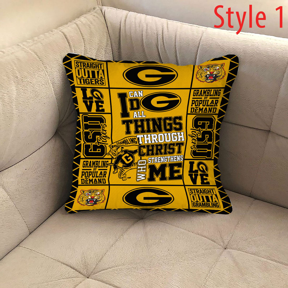 Grambling Throw Pillows & Cases Square Printed v6698