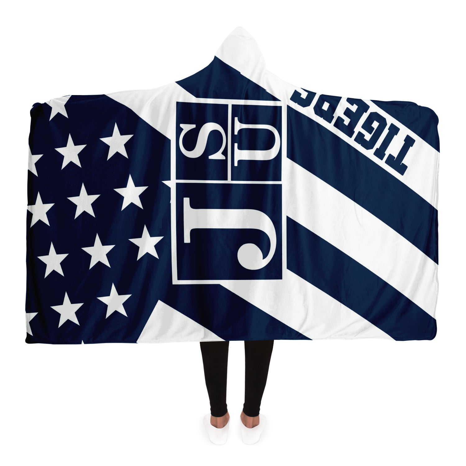 Jsu Tigers flag Hooded Blanket