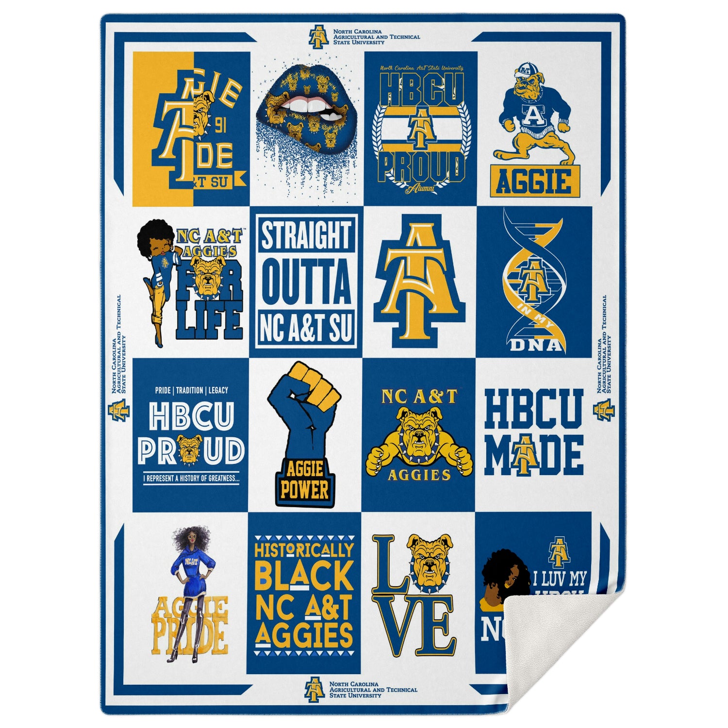 NC A&T Aggies microfleece Blanket v988