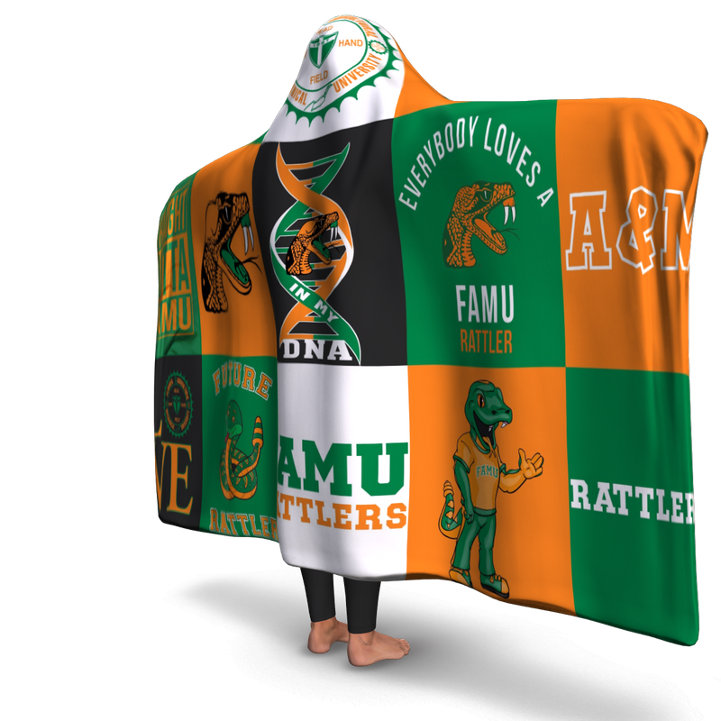 Famu Hooded Blanket AOP