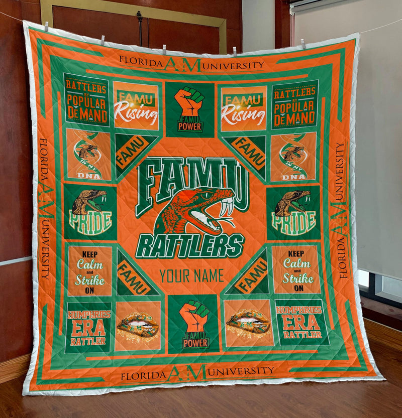 Famu Rattlers Custom Name Quilt Blanket v26