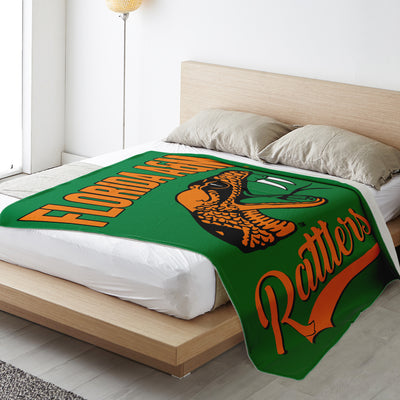 Famu Rattler Green Microfleece Blanket