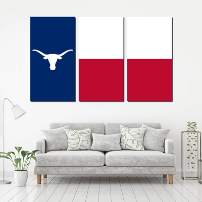 Texas Longhorns Texas State Flag Canvas