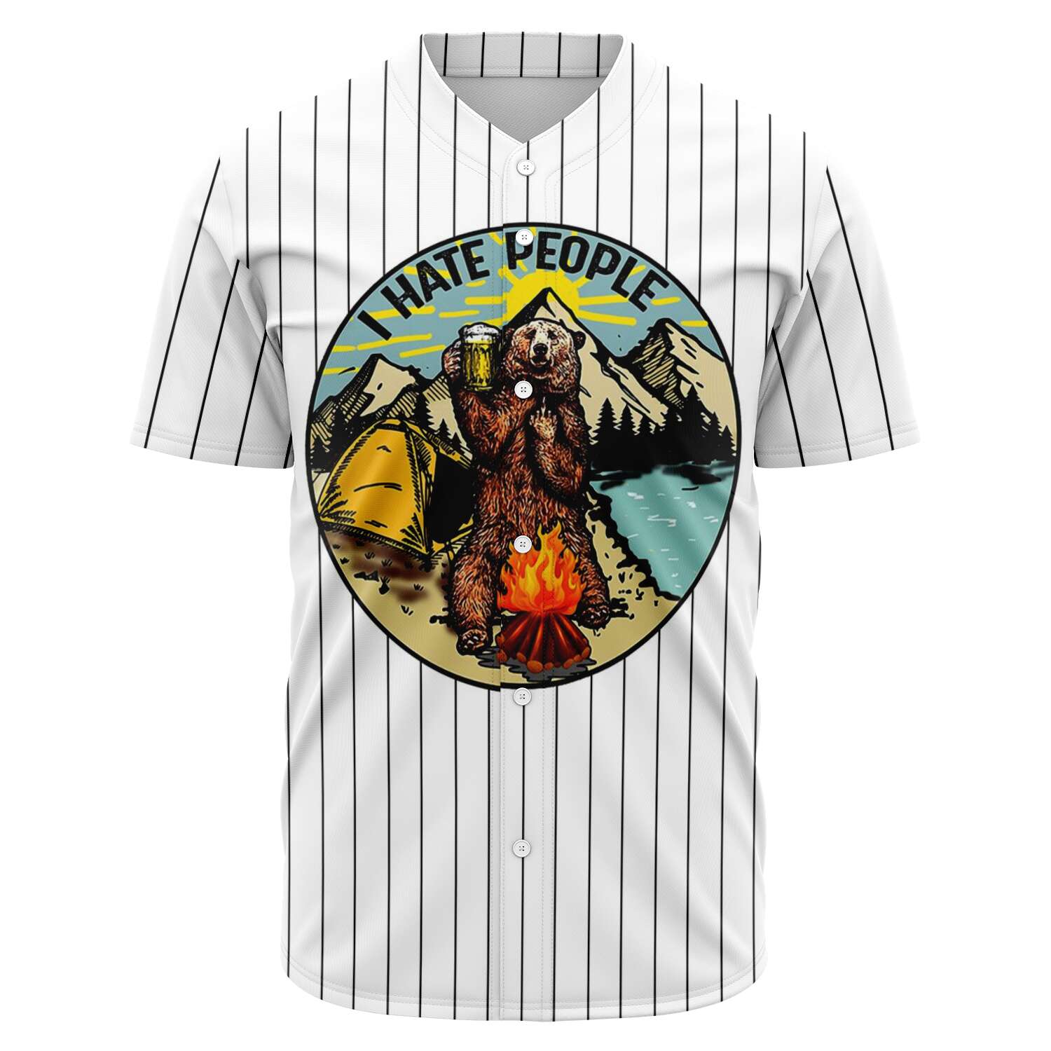 Camping Baseball Jerseys All-Over-Print