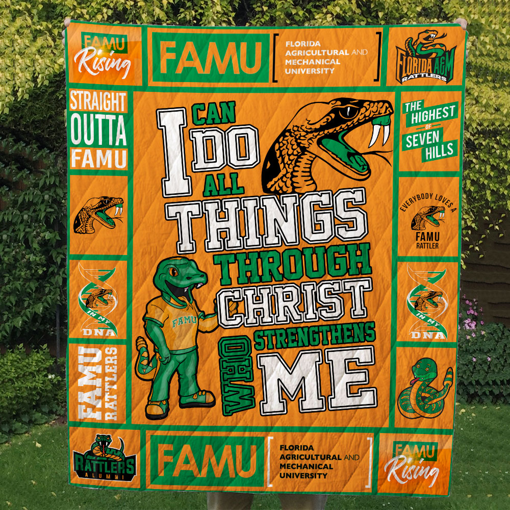 Do all things - Famu Rattlers Quilt Blanket