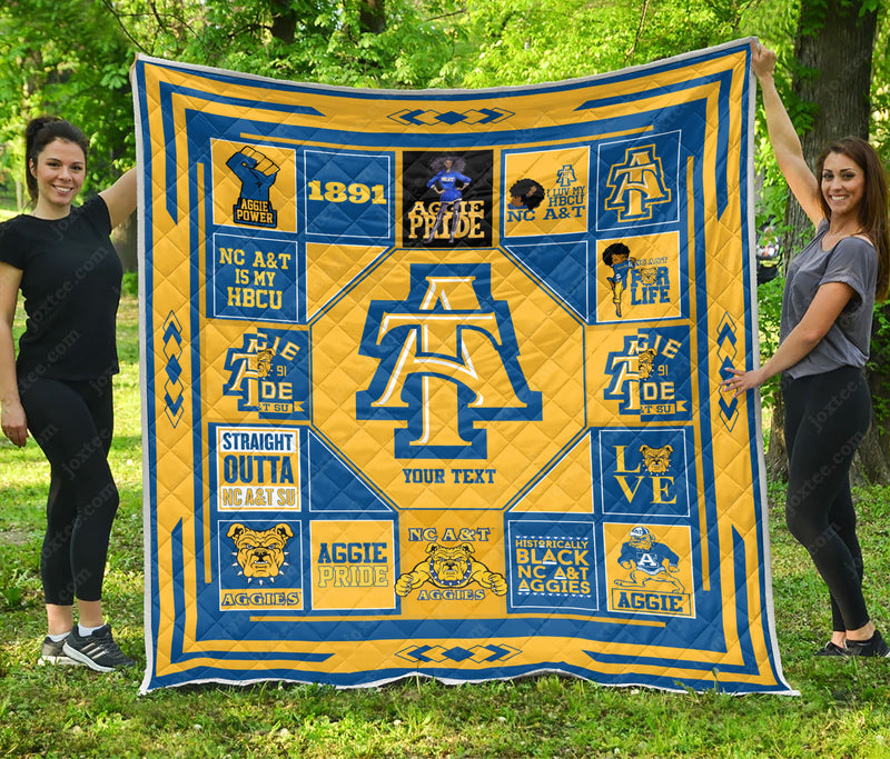 NC A&T Aggies Custom Name Quilt Blanket v17