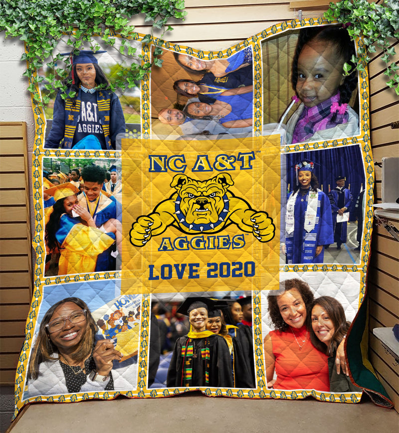 NC A&T Aggies Custom Image Quilt Blanket v1239