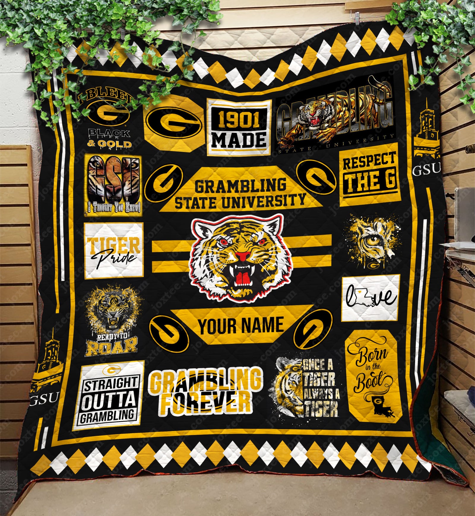 Grambling Custom Name Quilt Blanket v26