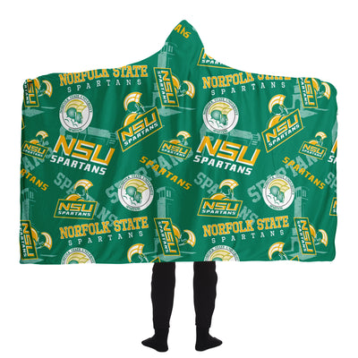 Nsu Norfolk State Spartans Hooded Blanket v785