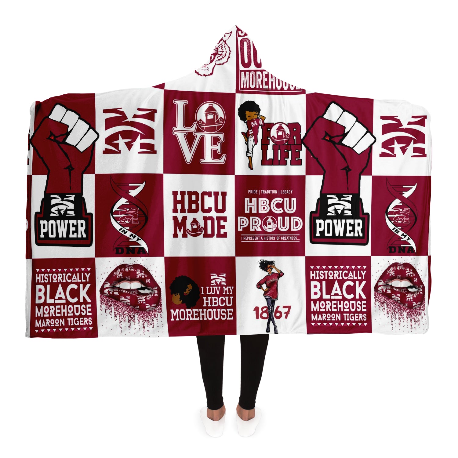 Morehouse hooded blanket v743