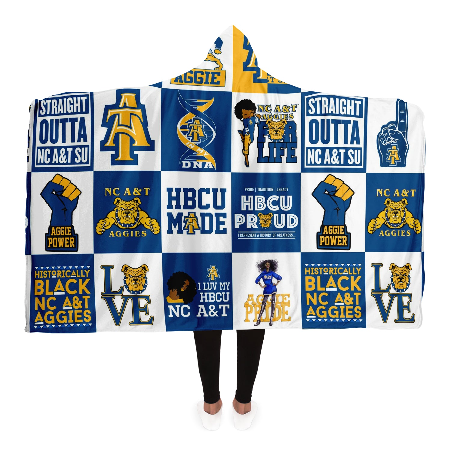 NC A&T Aggies Hooded Blanket v985