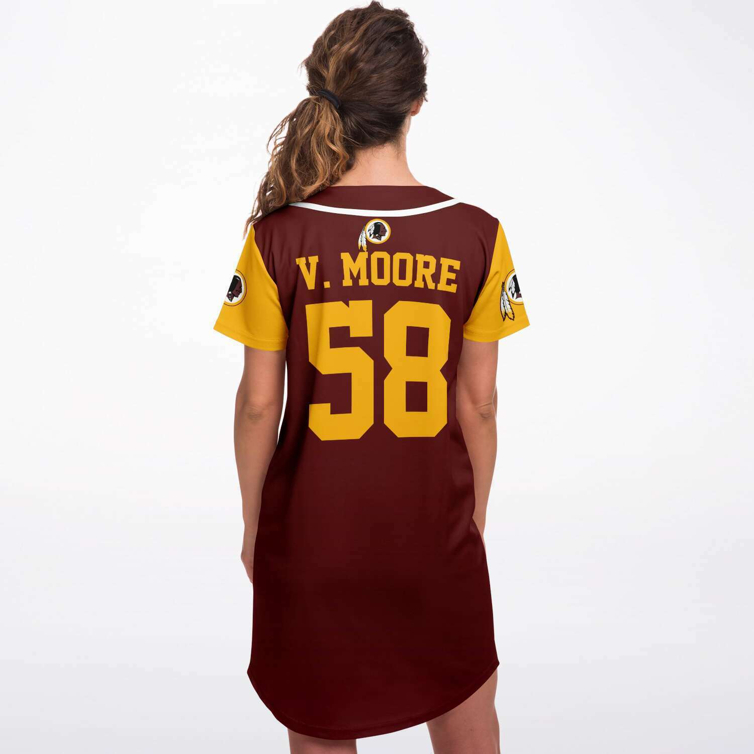 Wa Redskins Baseball Jersey Dress v4247 - joxtee Wa Redskins Baseball Jersey Dress v4247 - joxtee