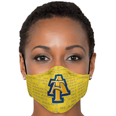 Nc A&T Aggies Yellow Fashion Mask 3D