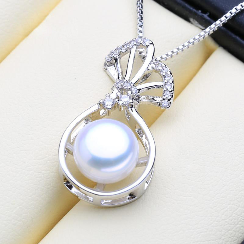 Natural Freshwater Pearl Pendant Necklace For Women Romantic 925 Sterling Silver Pendant With Pearl Wish Gift