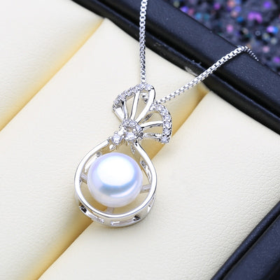 Natural Freshwater Pearl Pendant Necklace For Women Romantic 925 Sterling Silver Pendant With Pearl Wish Gift