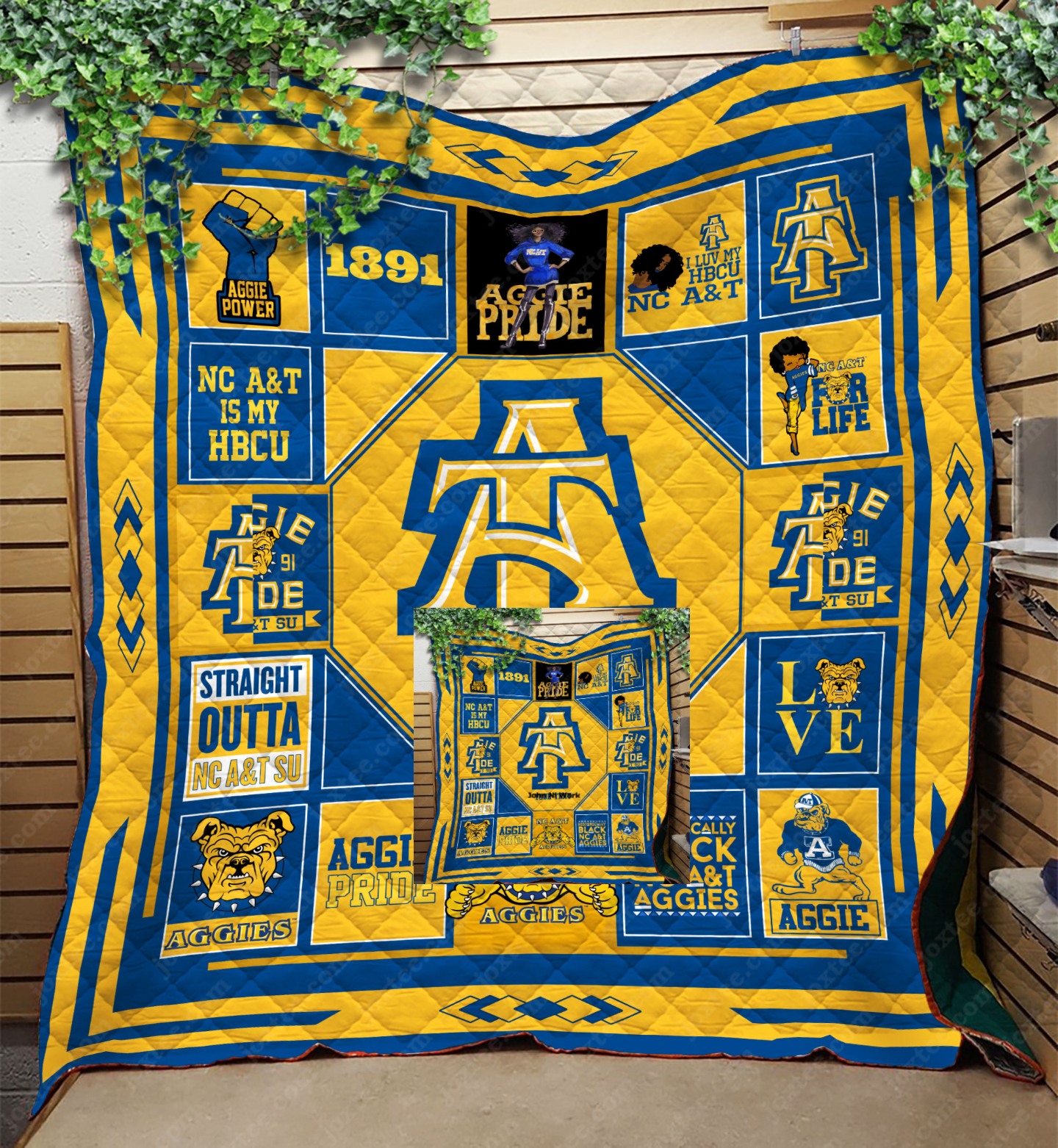 NC A&T Aggies Custom Name Quilt Blanket v17