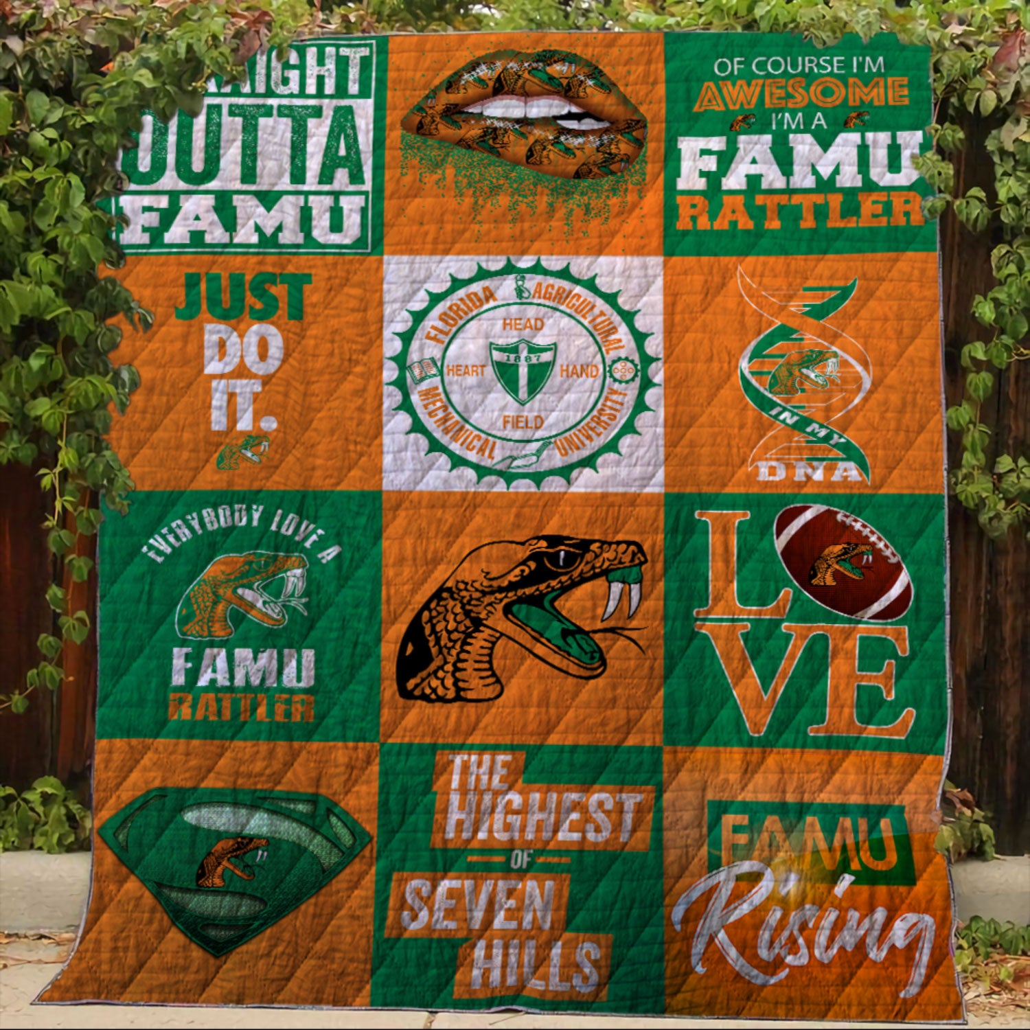 Famu Rattlers Quilting love Blanket