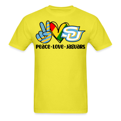 Peace Love Jaguars -SU Unisex T-Shirt - yellow