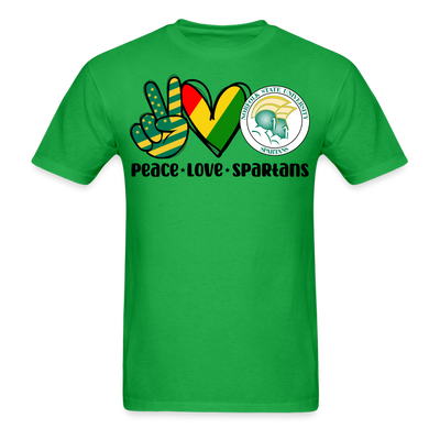 Peace Love Spartans - NSU Unisex T-Shirt - bright green