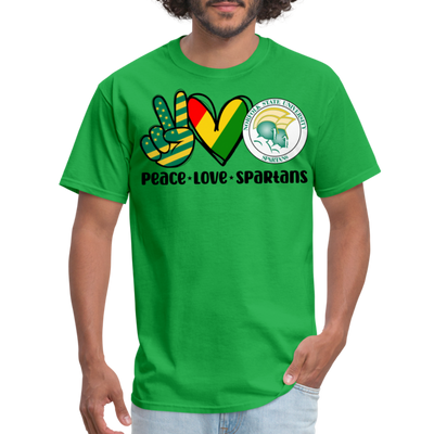 Peace Love Spartans - NSU Unisex T-Shirt - bright green