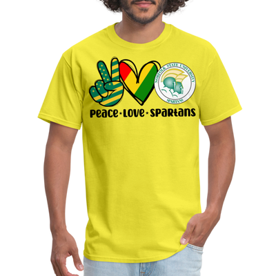 Peace Love Spartans - NSU Unisex T-Shirt - yellow