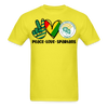 Peace Love Spartans - NSU Unisex T-Shirt - yellow