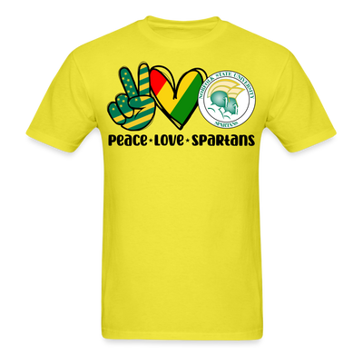 Peace Love Spartans - NSU Unisex T-Shirt - yellow