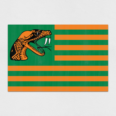 FAMU Rattlers Flag Wood Print